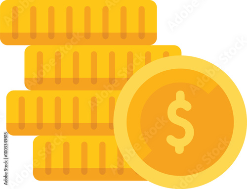 Stack of gold coins is increasing, illustrating investment growth