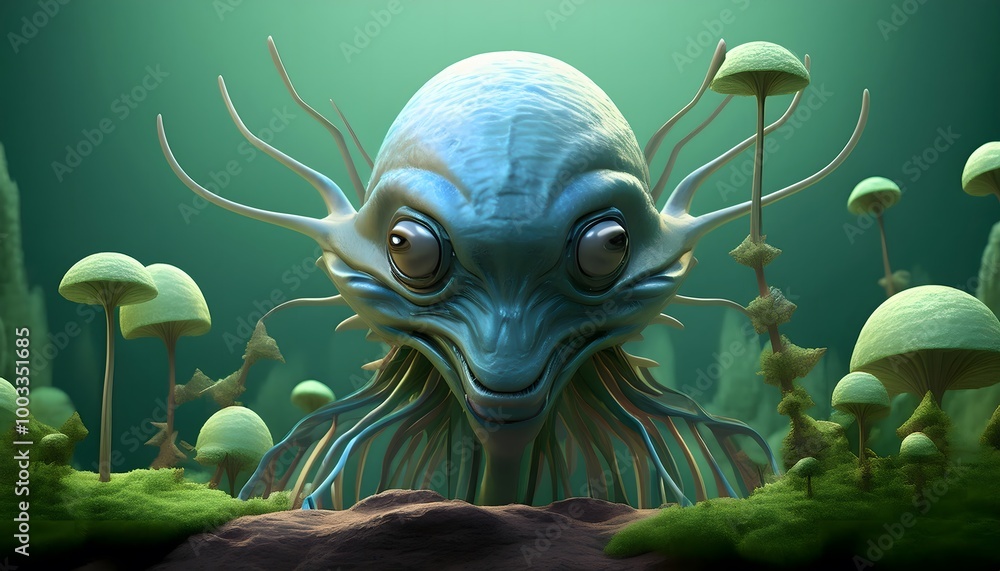 Parasitic Relationship Concept - Extraterrestrial beings are slowly taken over by parasites. Parasitic Relationship Concept - Extraterrestrial beings are slowly taken over by parasites.