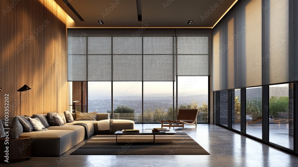 Modern Living Room with Stunning View Modern Living Room with Stunning View