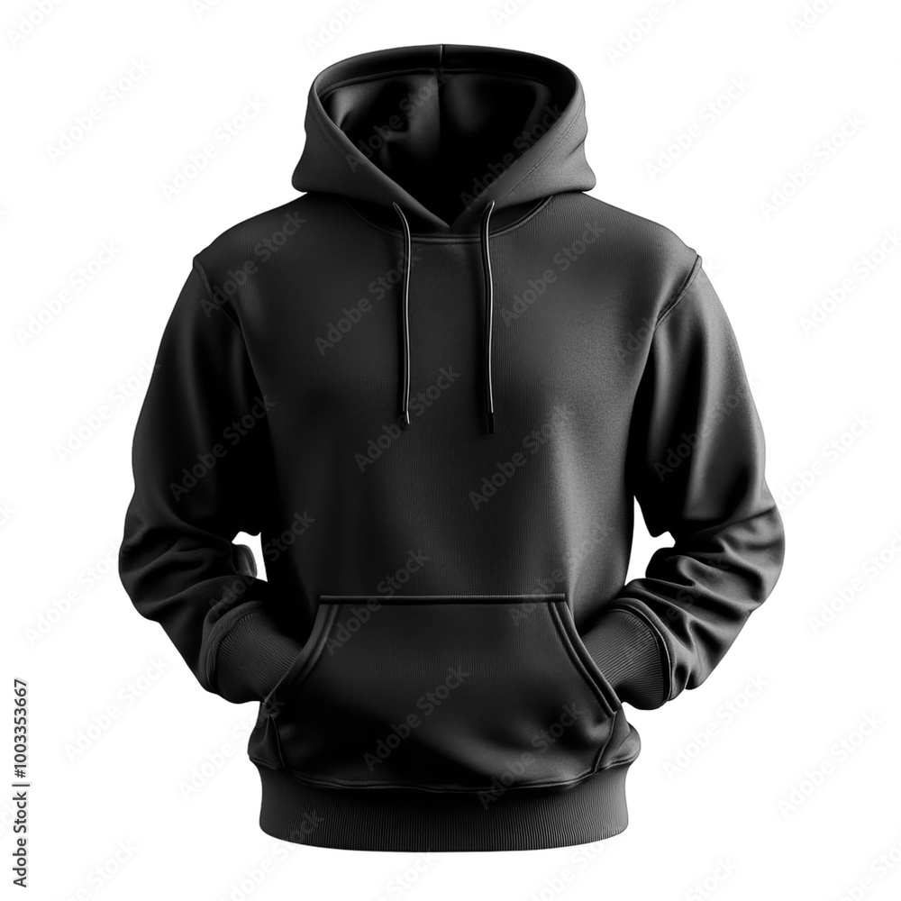 Black pullover hoodie isolated on white background Black pullover hoodie isolated on white background