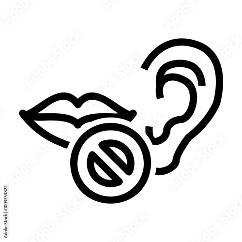 deaf and mute Line Icon