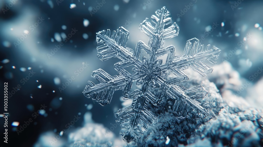 A close-up of a delicate snowflake falling gracefully against a soft, blurred winter background, capturing the essence of cold beauty. A close-up of a delicate snowflake falling gracefully against a soft, blurred winter background, capturing the essence of cold beauty.