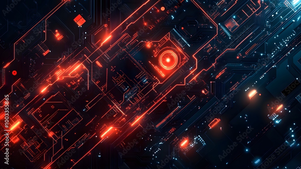 2d illustration Abstract futuristic electronic circuit technology background. 2d illustration Abstract futuristic electronic circuit technology background.