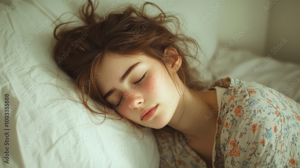 Calm Expression of a Sleeping Woman Calm Expression of a Sleeping Woman