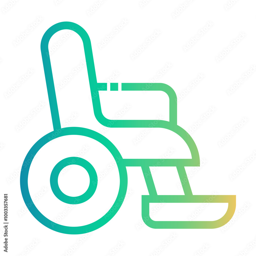 wheelchair Line Gradient Icon wheelchair Line Gradient Icon