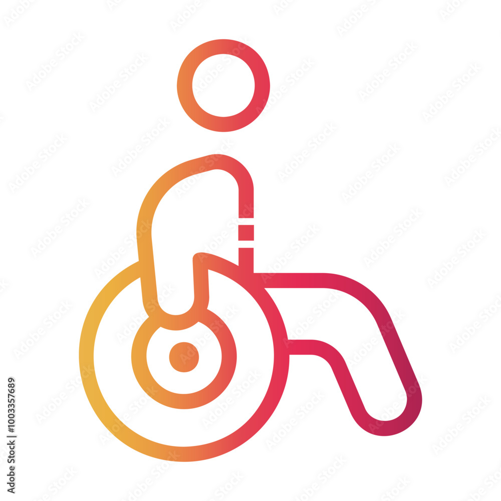 wheelchair Line Gradient Icon wheelchair Line Gradient Icon