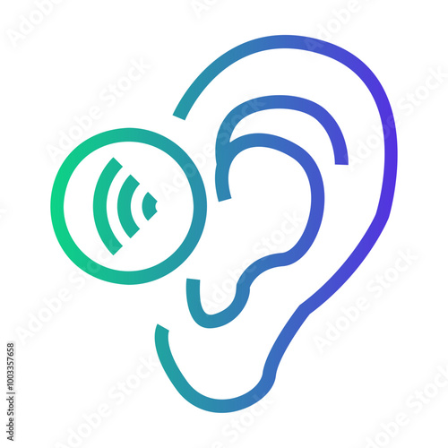 hearing aid Line Gradient Icon