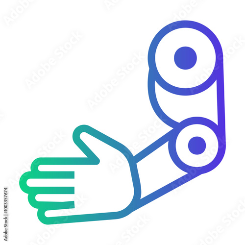 prosthetic arm Line Gradient Icon