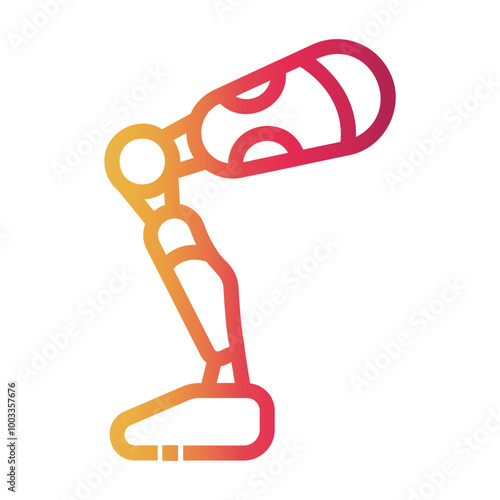 prosthetic leg Line Gradient Icon