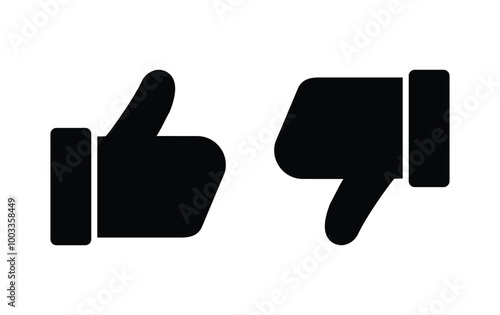 Like and dislike icons set. Thumbs up and thumbs down Vector