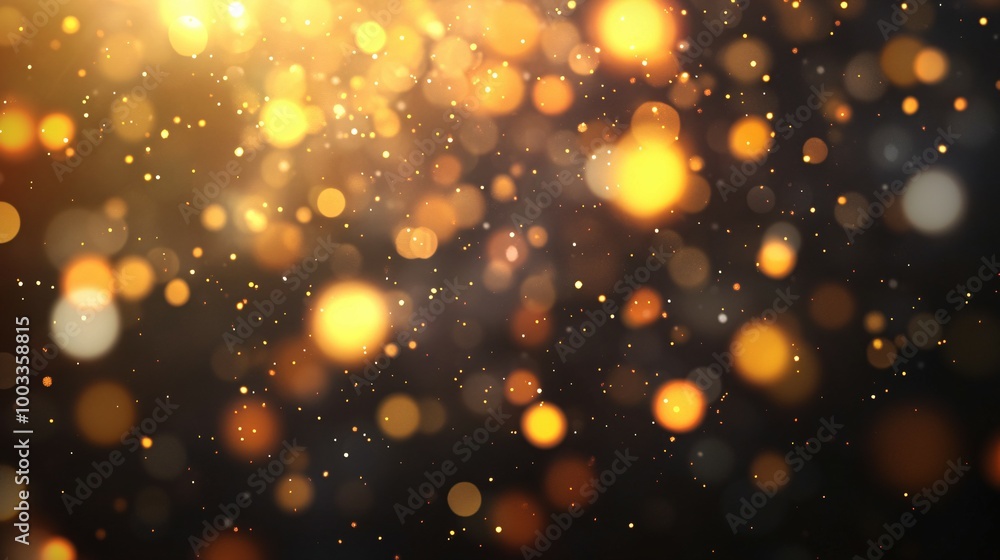 Abstract Background with Defocused Golden Lights and Sparkles Abstract Background with Defocused Golden Lights and Sparkles