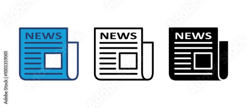 Newspaper icon vector. news paper vector sign