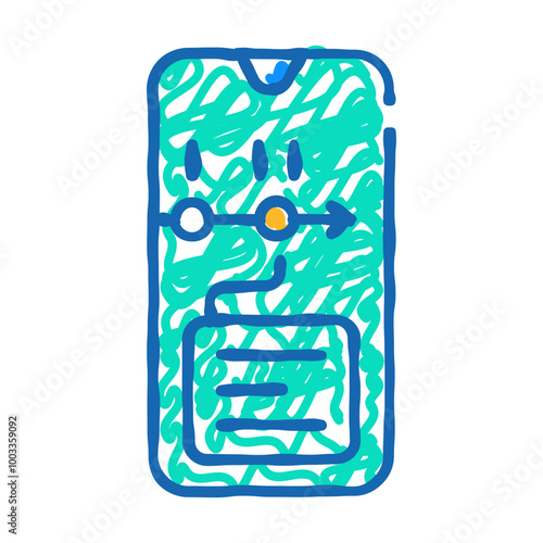 mobile app for planning doodle icon sketch vector. mobile app for planning sign. isolated symbol illustration