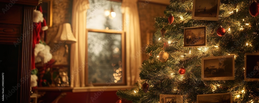 Cozy Christmas scene featuring a beautifully decorated tree with warm lights, capturing the festive spirit of the holiday season. Cozy Christmas scene featuring a beautifully decorated tree with warm lights, capturing the festive spirit of the holiday season.