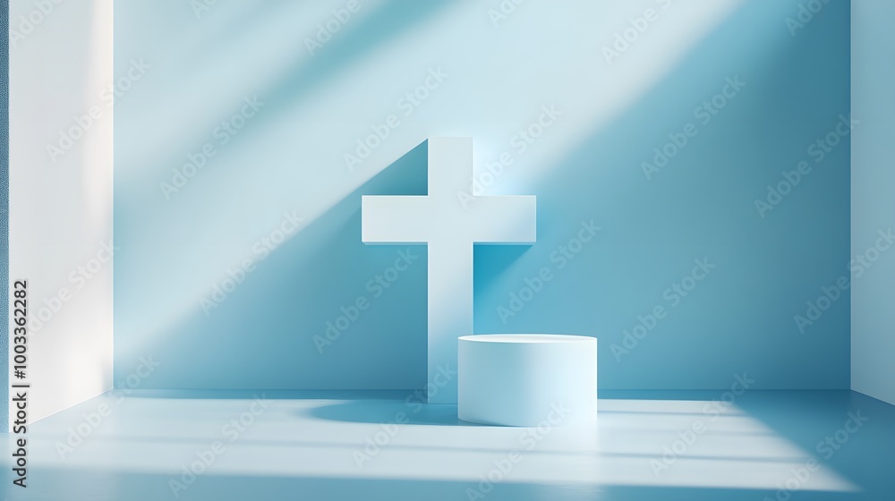Abstract medical cross shape medicine and science concept on soft blue background. Abstract medical cross shape medicine and science concept on soft blue background.