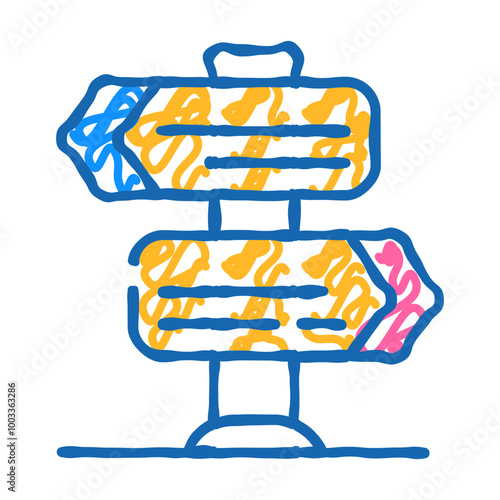 choice of direction doodle icon sketch vector. choice of direction sign. isolated symbol illustration
