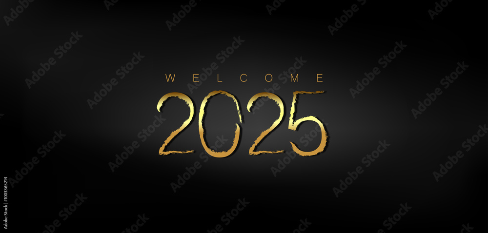 Happy New Year 2025 in shimmering gold on a deep black background conveying a sense of joy and new beginnings Happy New Year 2025 in shimmering gold on a deep black background conveying a sense of joy and new beginnings