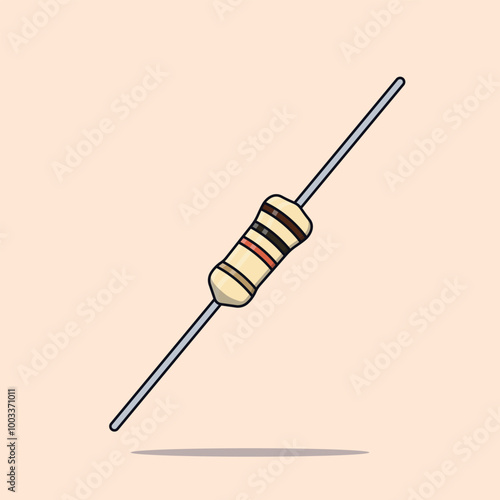 A Cartoon Vector Icon Illustration of a Resistor Signifying electronics components Object Icon Concept