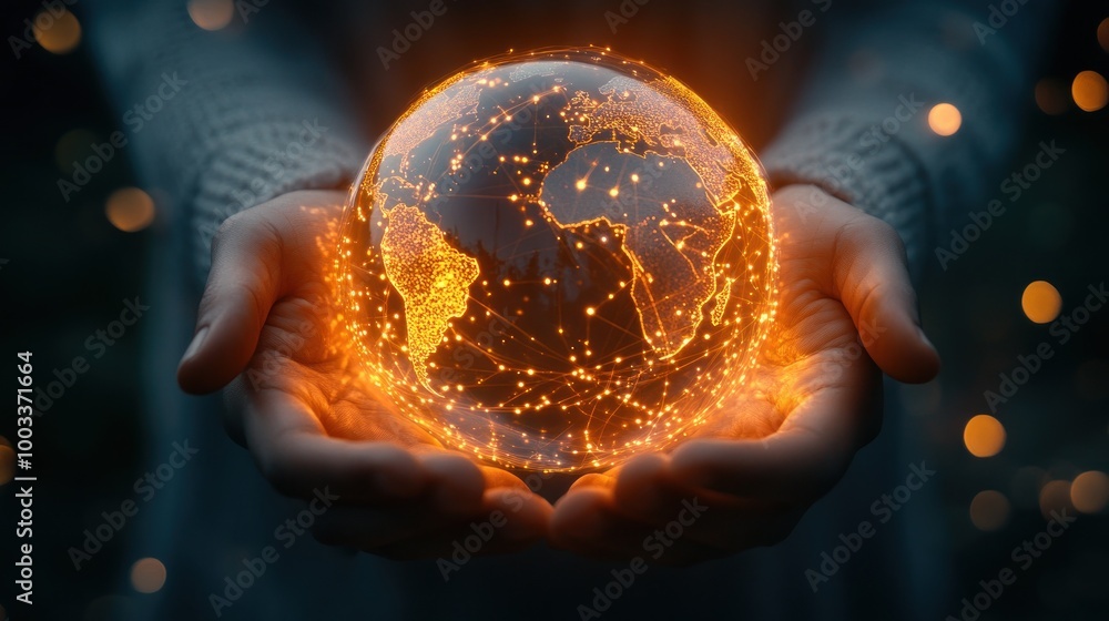 A glowing globe held in hands, symbolizing connectivity and global awareness. A glowing globe held in hands, symbolizing connectivity and global awareness.