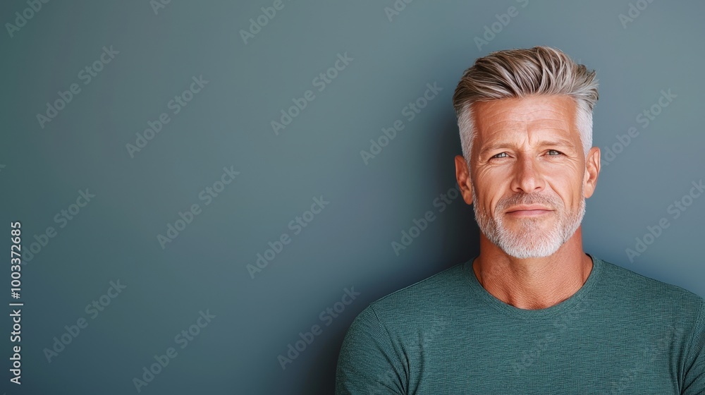 Fototapeta premium Confident Middle Eastern Man Portrait Studio Shoot Grey Background