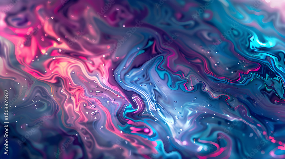 Abstract Swirling Mix of Pink, Purple, and Blue with Sparkling Highlights and Liquid-like Flow Abstract Swirling Mix of Pink, Purple, and Blue with Sparkling Highlights and Liquid-like Flow