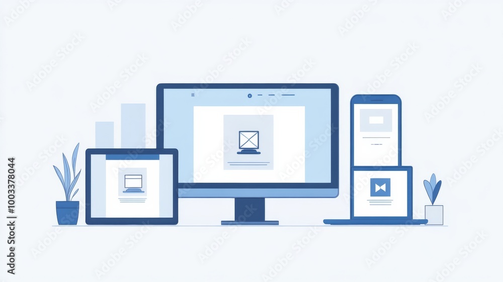 responsive web design in white and blue colors, featuring ample white space around the elements. This minimalist style highlights the clarity and functionality of modern digital interfaces responsive web design in white and blue colors, featuring ample white space around the elements. This minimalist style highlights the clarity and functionality of modern digital interfaces