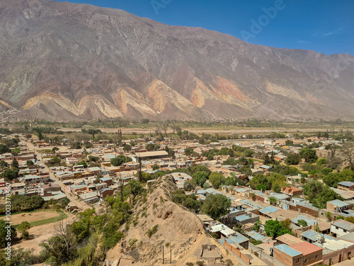 Maimará village with colorful mountains in the background photo