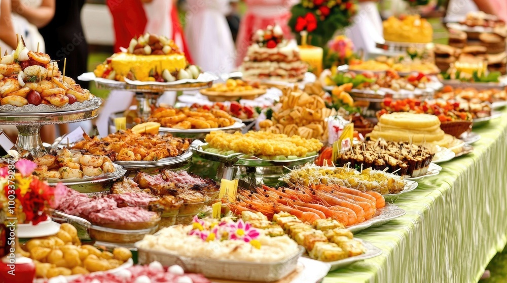 Obraz premium Colorful Platter of Delicious Arranged Dishes