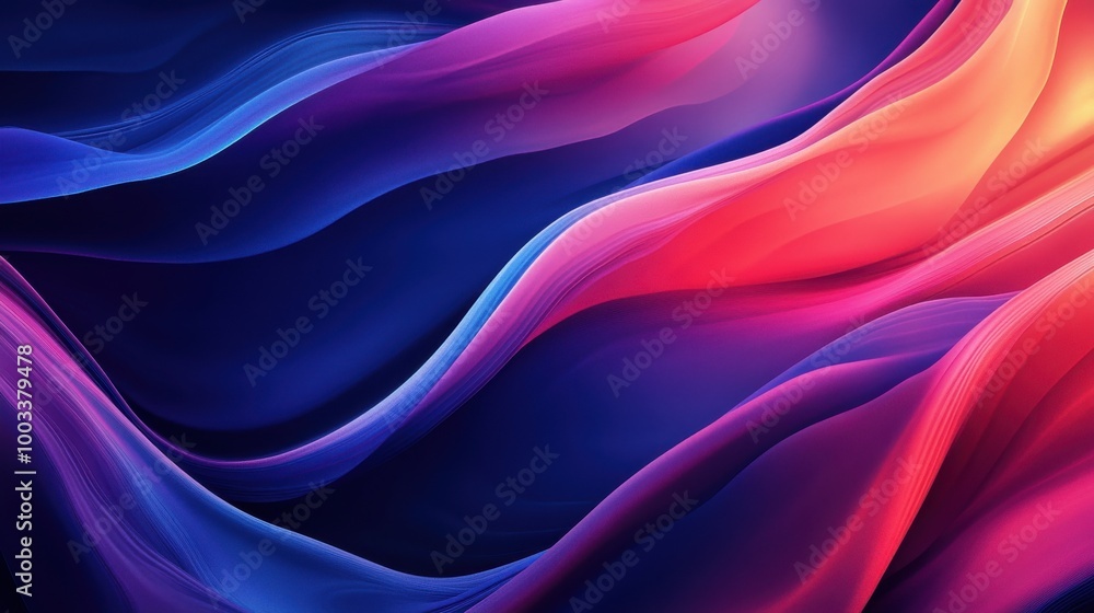 Obraz premium Abstract Background with Vibrant Blue, Purple, and Red Wavy Lines