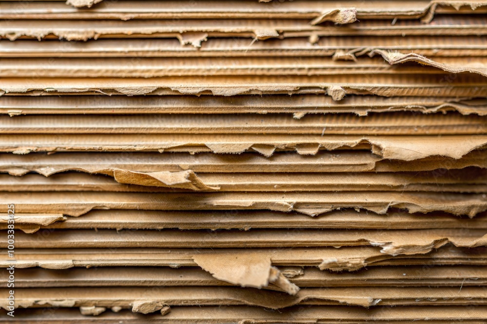 Close-up of stacked cardboard sheets showing texture and pattern Close-up of stacked cardboard sheets showing texture and pattern