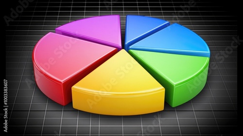 Colorful 3D Pie Chart with Glossy Segments