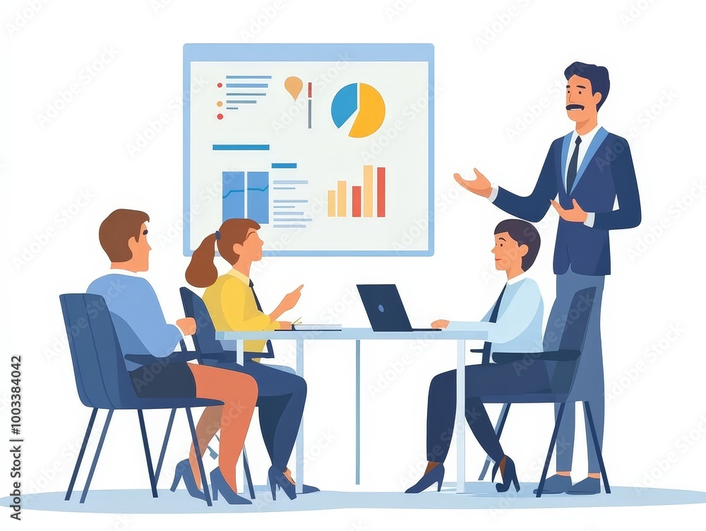 A sales coach teaching a team about negotiation, lead generation, and relationship-building strategies to enhance sales performance. A sales coach teaching a team about negotiation, lead generation, and relationship-building strategies to enhance sales performance.