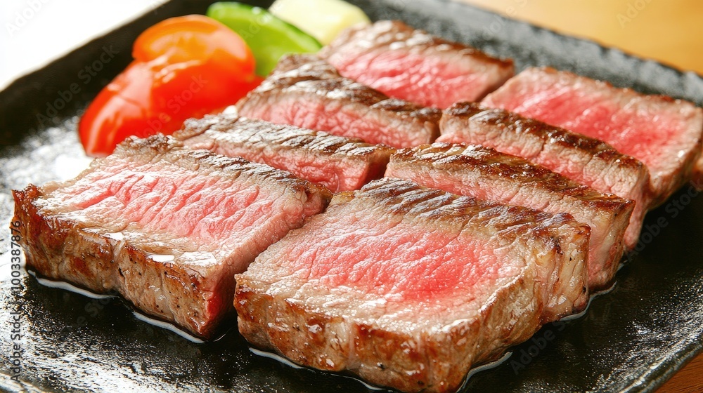Gourmet Ribeye Steak Presentation on Plate Gourmet Ribeye Steak Presentation on Plate