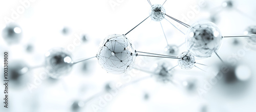 Fototapeta Naklejka Na Ścianę i Meble -  A close up of many small spheres, some of which are connected to each other