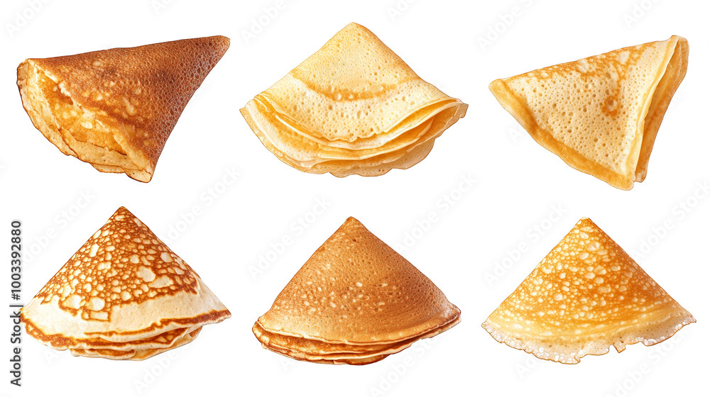 Stacked Crepes with a Colorful Background Stacked Crepes with a Colorful Background