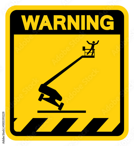 Falling Crane Hazard Warning Sign, Vector Illustration, Isolate On White Background Label. EPS10