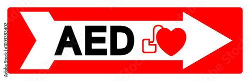 AED Symbol Sign, Vector Illustration, Isolate On White Background Label .EPS10