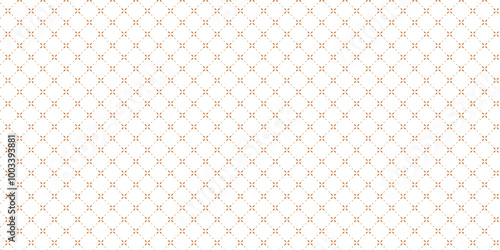 Golden vector seamless pattern with small diamond shapes  floral silhouettes. Simple texture.