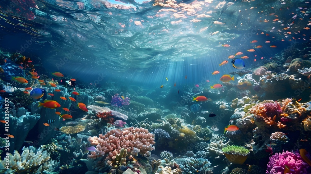 Naklejka premium Ocean Under water. Background. Wallpaper