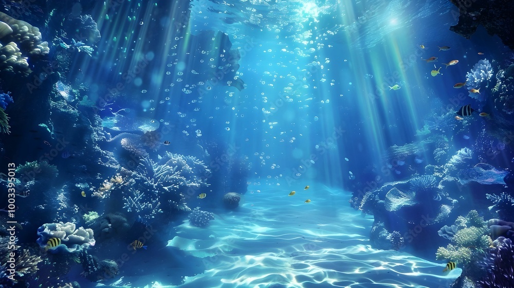 Obraz premium Ocean Under water. Background. Wallpaper