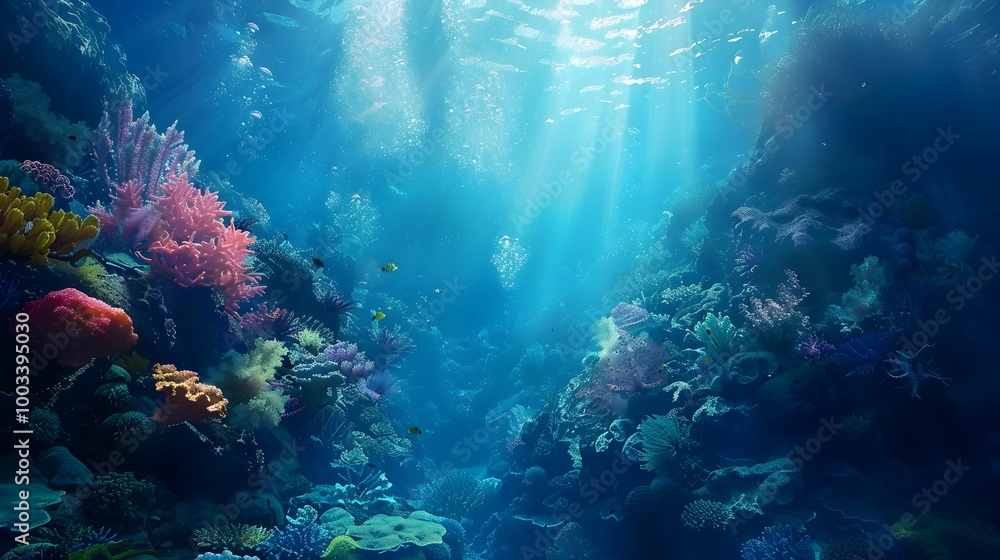 Fototapeta premium Ocean Under water. Background. Wallpaper