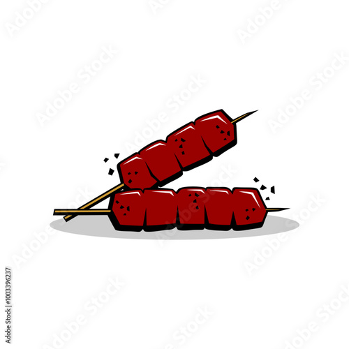 meat on skewers illustration vector