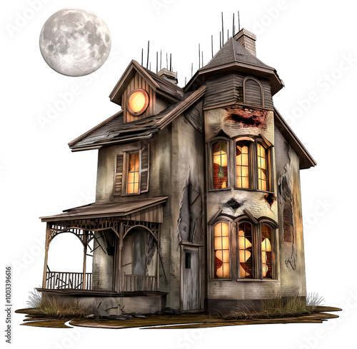 Haunted house for halloween png transparent photo