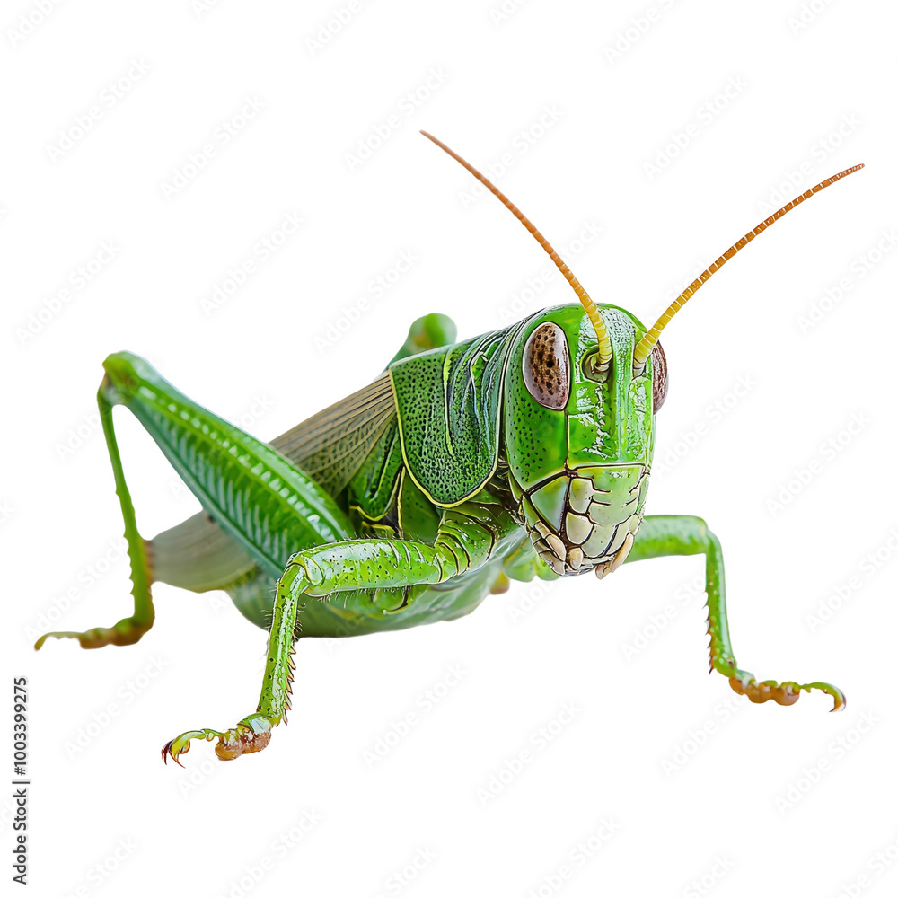 Close-up of a detailed green grasshopper Close-up of a detailed green grasshopper
