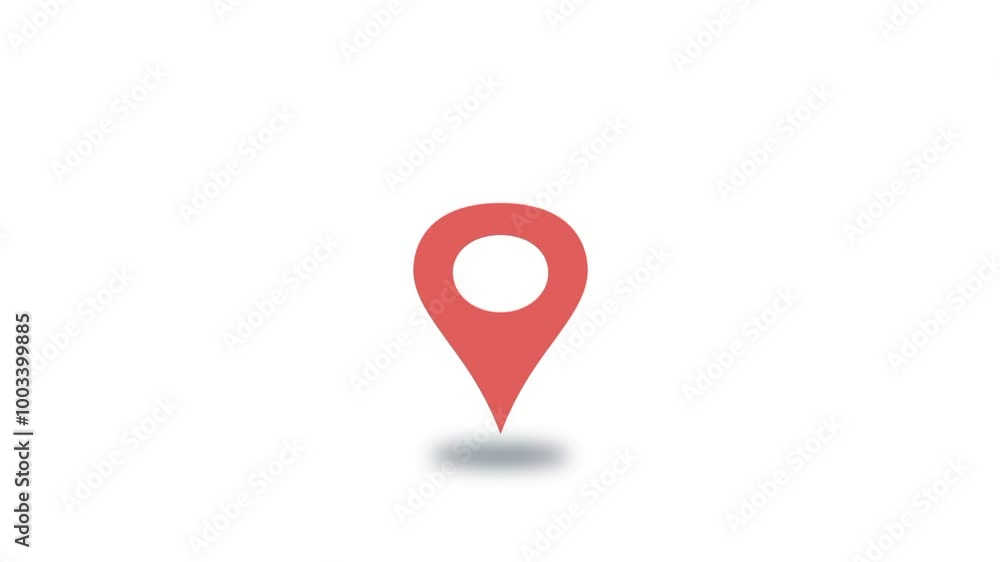 animated red maps pin icon with isolated white background animated red maps pin icon with isolated white background