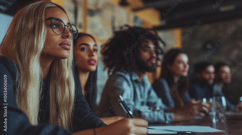 Engaged Diverse Audience in Business Meeting Engaged Diverse Audience in Business Meeting