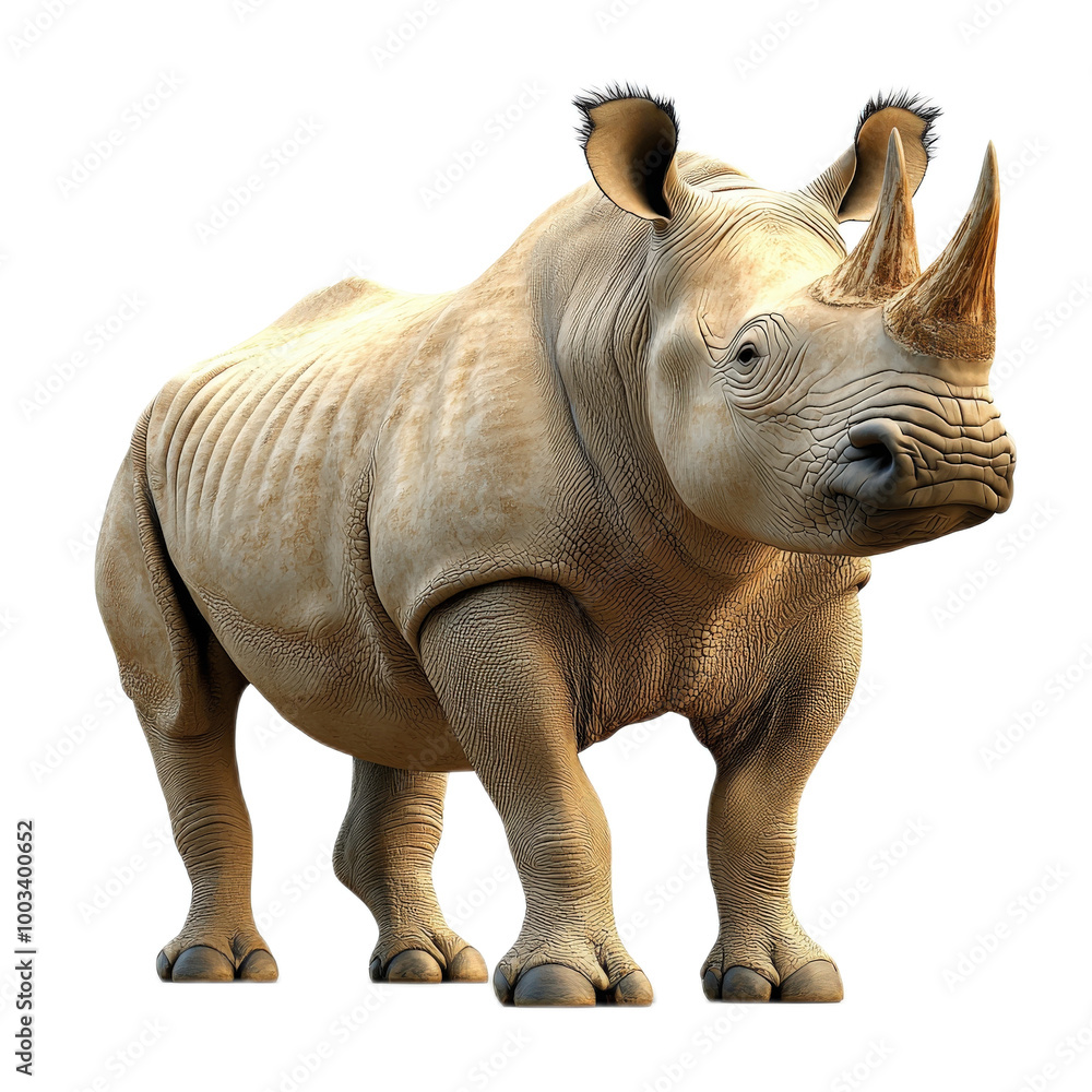 Obraz premium Realistic Rhinoceros in Natural Pose
