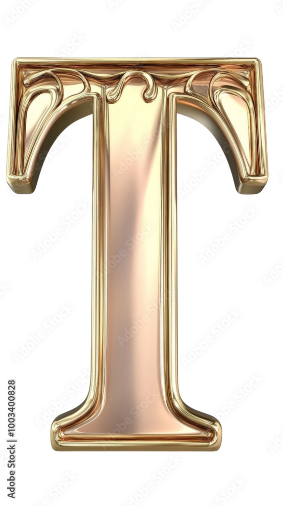 Golden Letter T. Golden Letter T.