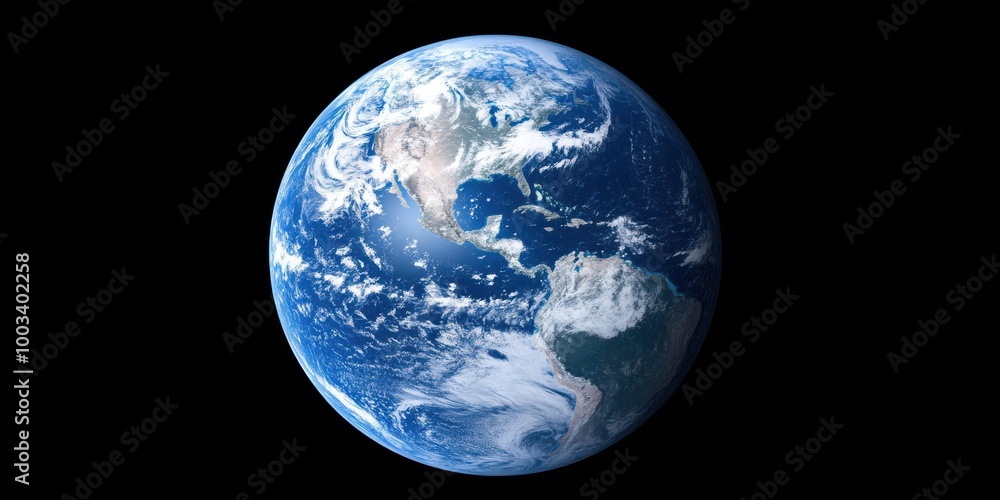 Earth Planet Globe Blue Space Background Earth Planet Globe Blue Space Background
