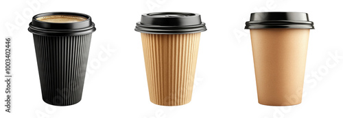 Wallpaper Mural Assorted disposable coffee cups on transparent background Torontodigital.ca